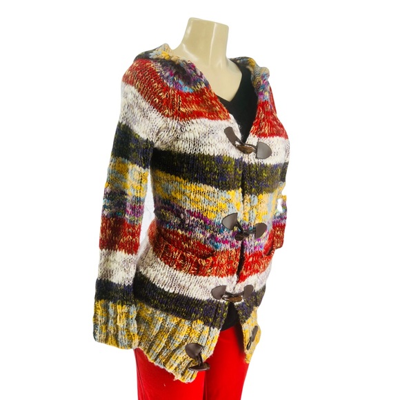 Hot & Delicious Boho Multi color Knit Cardigan Swearer Jacket Size XS - Picture 12 of 12